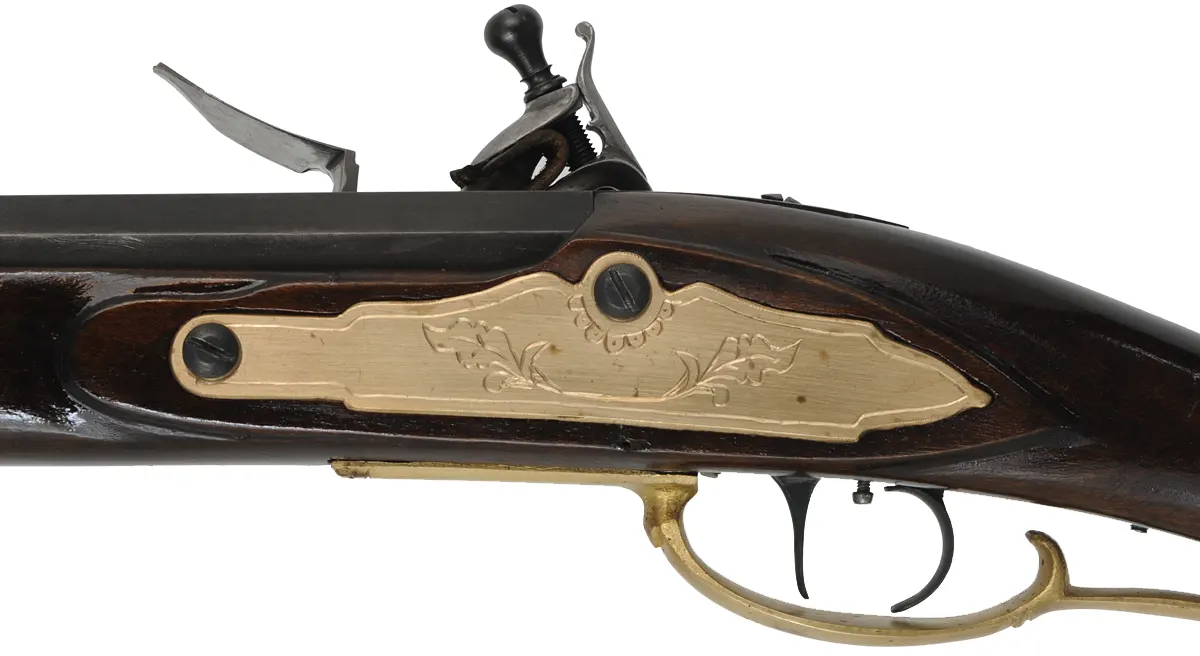 Pennsylvania Longrifle,
50 caliber, 42" Rice swamped barrel,
L&R Classic flintlock, maple, brass trim, used