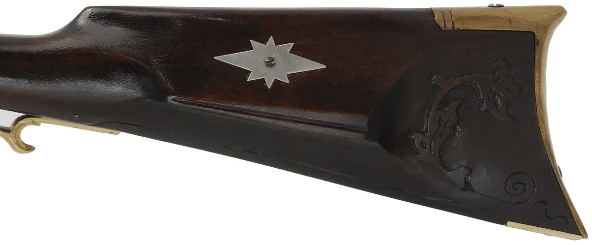 Pennsylvania Longrifle,
50 caliber, 42" Rice swamped barrel,
L&R Classic flintlock, maple, brass trim, used