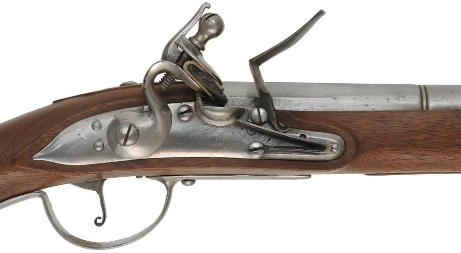 Holster Pistol,
.62 caliber smoothbore, 14-1/4" octagon-to-round barrel,
walnut, bright iron with a light patina, used 