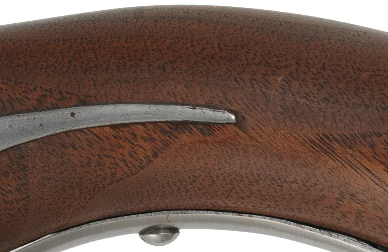 Holster Pistol,
.62 caliber smoothbore, 14-1/4" octagon-to-round barrel,
walnut, bright iron with a light patina, used 