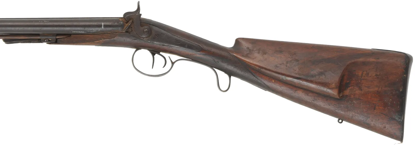 Relic ~ Antique Shotgun,
15 gauge, 31" barrels, 
cracked walnut, iron, 
percussion, decorator use