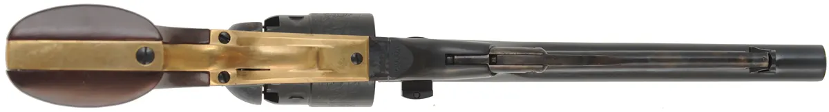 1860 Colt Army Revolver,
.44 caliber, 8" barrel, 
percussion, steel frame, walnut,
as-new, with box, by A. Uberti & Co.