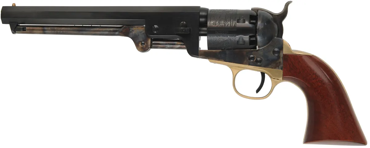 Colt 1851 Navy Revolver,
.36 caliber, 7-1/2" barrel,
percussion, blued, walnut, 
as-new, factory box, by A. Uberti