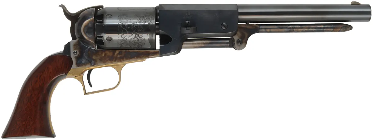 U. S. 1847 Colt Walker Revolver,
.44 caliber, 9" barrel,
blued, color case hardened, walnut, 
used, with box, by Aldo Uberti