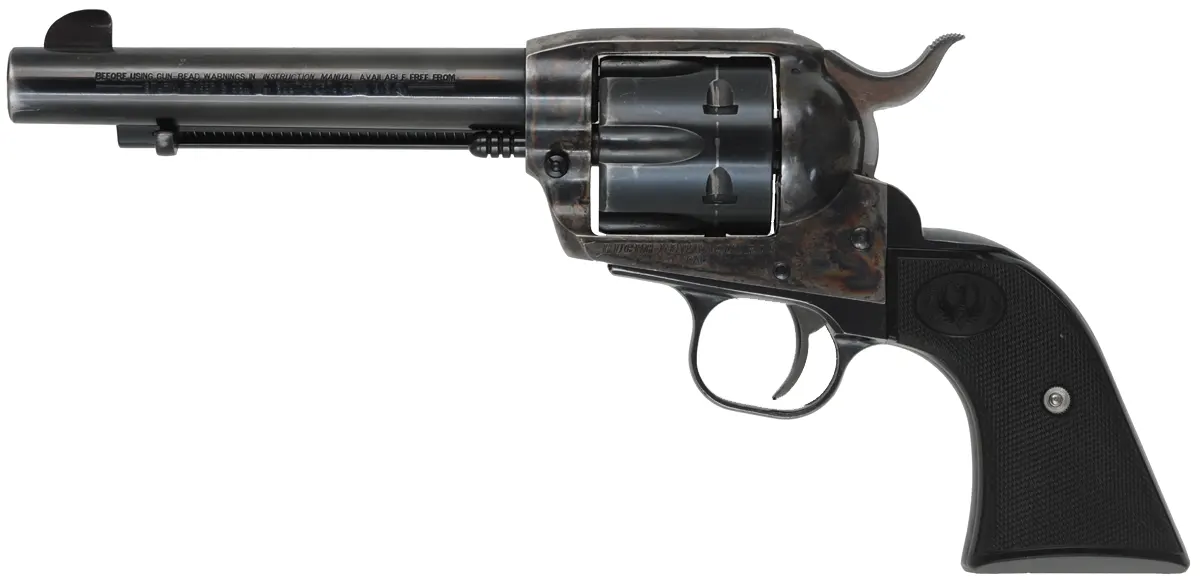 Ruger New Vaquero
caliber .45 Colt, 5-1/2" barrel,
blued, case hardened, black checkered grips, 
used, by Sturm, Ruger & Co.