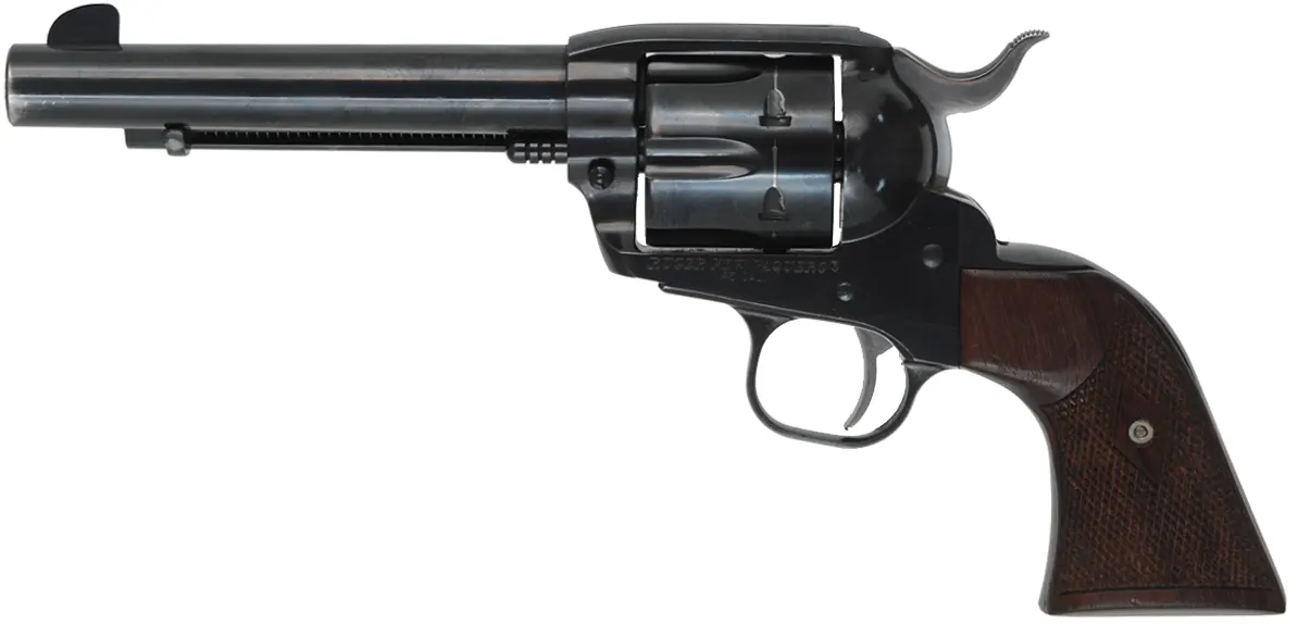 Ruger New Vaquero
caliber .45 Colt, 5-1/2" barrel,
blued, checkered walnut grips, 
used, by Ruger