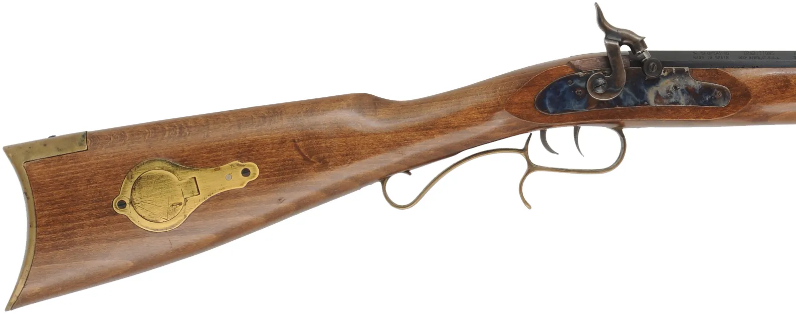 Traditions Hawken Woodsman Rifle,
.54 caliber, 28" barrel,
percussion, beech, brass,
used, by Traditions