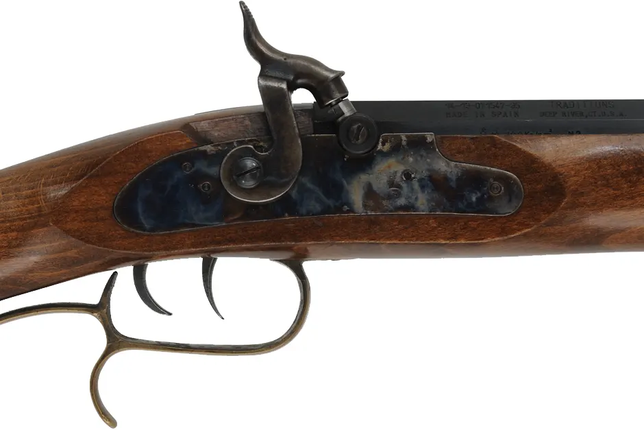 Traditions Hawken Woodsman Rifle,
.54 caliber, 28" barrel,
percussion, beech, brass,
used, by Traditions
