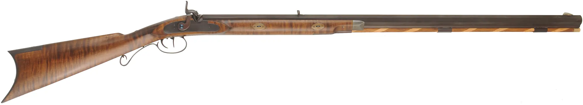 Hawken Halfstock Rifle,
.54 caliber, 36" Green Mountain barrel,
L&R percussion, iron, curly maple,
new, by George Nelson