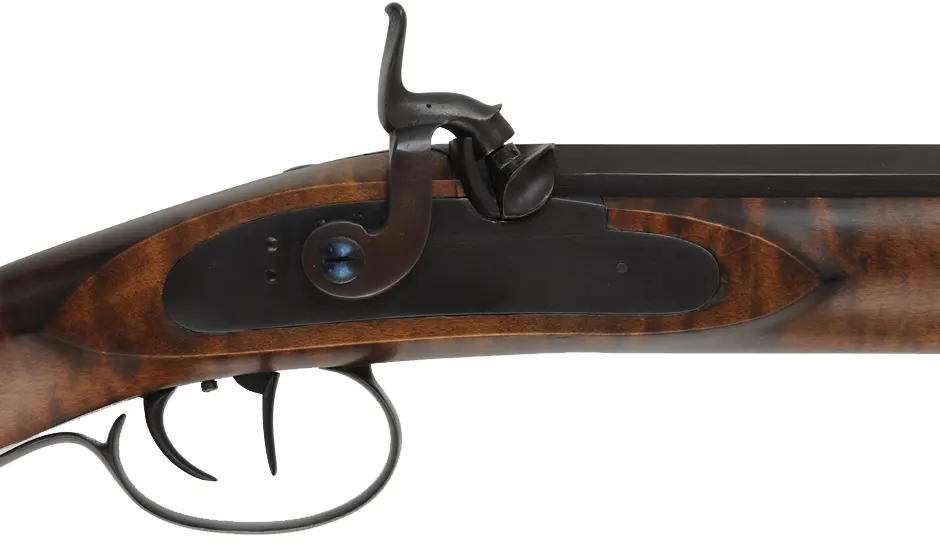 Hawken Halfstock Rifle,
.54 caliber, 36" Green Mountain barrel,
L&R percussion, iron, curly maple,
new, by George Nelson