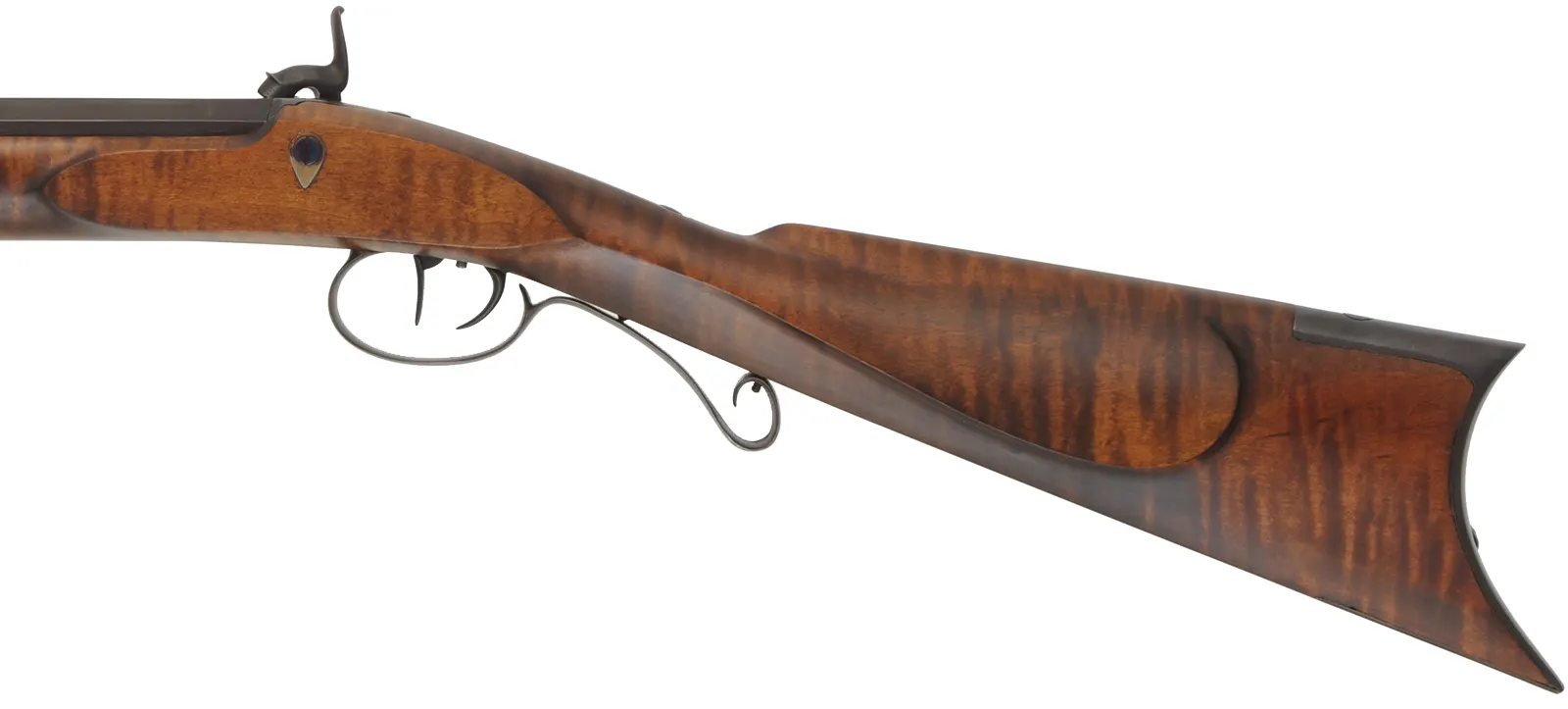 Hawken Halfstock Rifle,
.54 caliber, 36" Green Mountain barrel,
L&R percussion, iron, curly maple,
new, by George Nelson