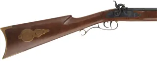 Thompson Center Seneca Rifle,
.36 caliber, 27" barrel,
percussion, walnut, brass, 
fiberglas ramrod, dismounted T/C peep sight, used