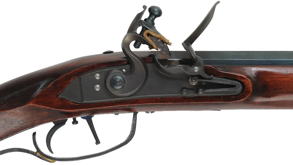 Southern Mountain Rifle,
 .50 caliber, 42" Rice barrel,
Chambers flintlock, maple, iron trim,
new, by Randall Buchanan