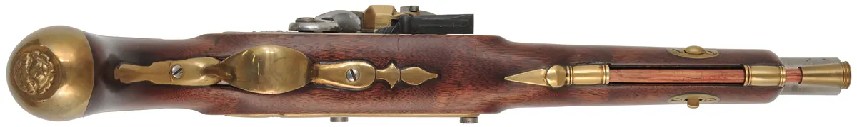 Kentucky Pistol
.62 caliber smoothbore, 10" octagon-to-round barrel,
brass trim, walnut stock, M&G lock, used