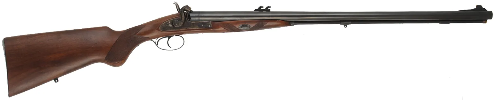 Kodiak Express Double Rifle,
.50 caliber, 28" barrels, 
percussion, checkered walnut, iron trim, 
used, by Davide Pedersoli