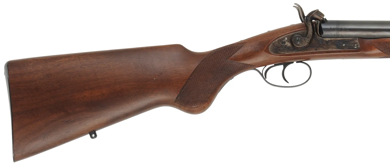 Kodiak Express Double Rifle,
.50 caliber, 28" barrels, 
percussion, checkered walnut, iron trim, 
used, by Davide Pedersoli