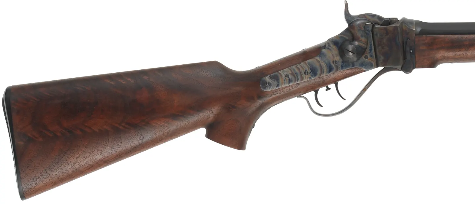 1874 Sharps No. 3 Sporting Rifle,
caliber .45-70 Gov't., 30" octagon barrel, 
pistol grip, walnut,  pewter forend cap,
blade and buckhorn sights, used, by Shiloh Sharps
