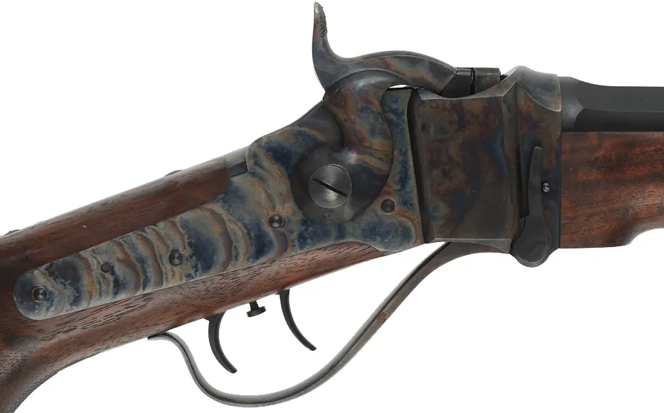 1874 Sharps No. 3 Sporting Rifle,
caliber .45-70 Gov't., 30" octagon barrel, 
pistol grip, walnut,  pewter forend cap,
blade and buckhorn sights, used, by Shiloh Sharps