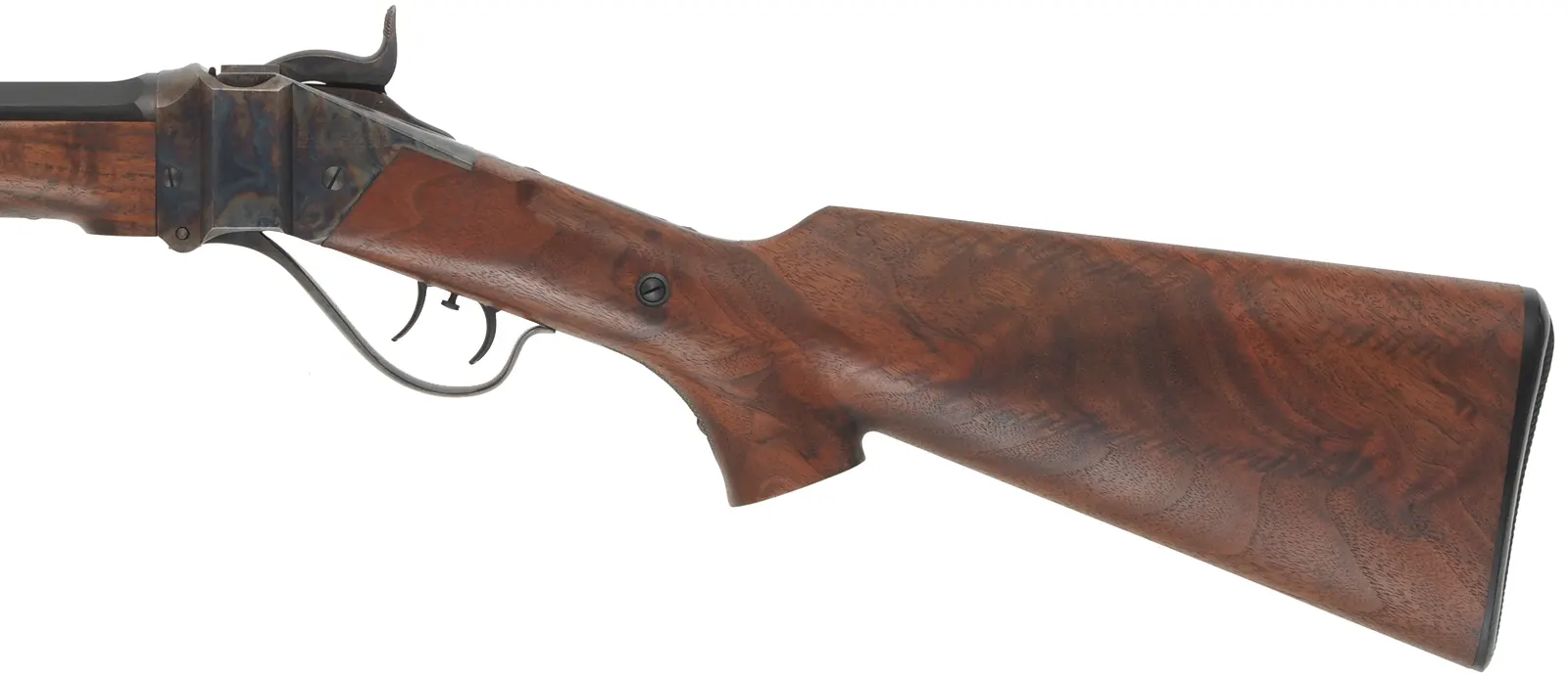 1874 Sharps No. 3 Sporting Rifle,
caliber .45-70 Gov't., 30" octagon barrel, 
pistol grip, walnut,  pewter forend cap,
blade and buckhorn sights, used, by Shiloh Sharps