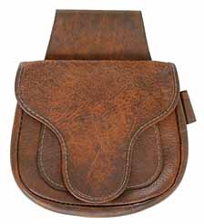 Belt bag, elk tanned leather,
8" by 7", beaver tail flap