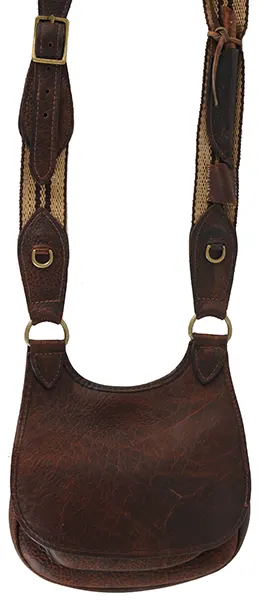 USED - Eastern Style Hunting Pouch, 
elk tanned leather, 10" by 8", plain front flap, like new
