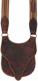 Hunting Pouch, 
elk tanned leather, 9-1/2" by 9",
beaver tail flap