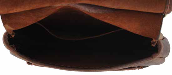 Possibles bag, elk tanned leather, 8" by 7", semi-beavertail flap