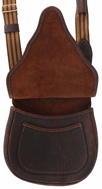 Possibles bag, elk tanned leather, 8" by 7", semi-beavertail flap