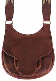 Used Hunting Pouch, 
elk tanned leather, 11-1/2" by 10", beaver tail flap