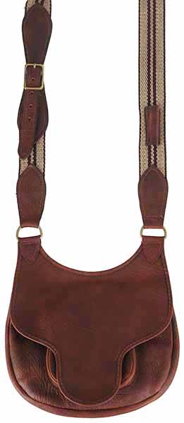 Used Hunting Pouch, 
elk tanned leather, 11-1/2" by 10", beaver tail flap