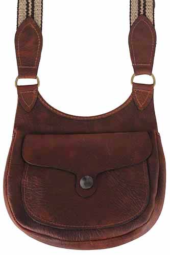 Used Hunting Pouch, 
elk tanned leather, 11-1/2" by 10", beaver tail flap