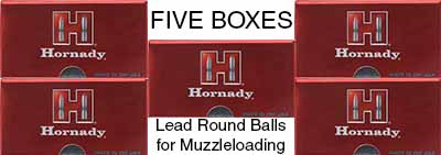 5 Pack - balls, .440" diameter, swaged, pure lead, five 100 pack boxes, by Hornady