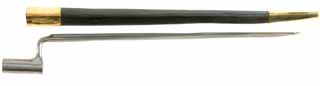 Bayonet
for French Charleville Musket,
with scabbard, 17" triangular blade