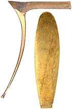 Early Plains Rifle Buttplate, sand cast brass

Overall length 5-3/8", width 1-3/8", comb 3-7/16".