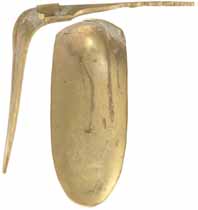 French Fusil Fin Buttplate, wax cast brass