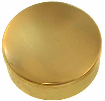 Cap box, 1-3/4 diameter, polished brass, made in the U.S.A. - Track of the  Wolf