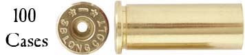 Cartridge Case,
.38 Long Colt,
unprimed brass,
correct head stamp, by Starline,
pack of 100