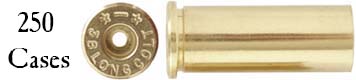 Cartridge Case,
.38 Long Colt,
unprimed brass,
correct head stamp, by Starline,
pack of 250