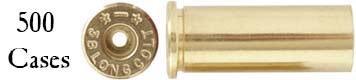 Cartridge Case,
.38 Long Colt,
unprimed brass,
correct head stamp, by Starline,
pack of 500