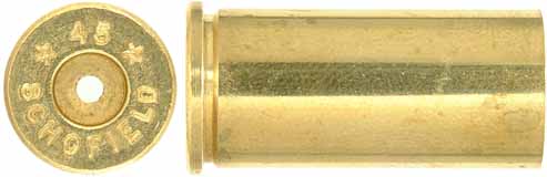 Cartridge Case,
.45 Schofield, 
unprimed brass,
correct head stamp, by Starline,
100 pieces