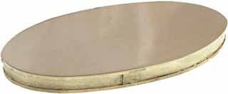 Eye glasses case, oval, 5-5/8" long by 2" wide, 3/4" thick, tin