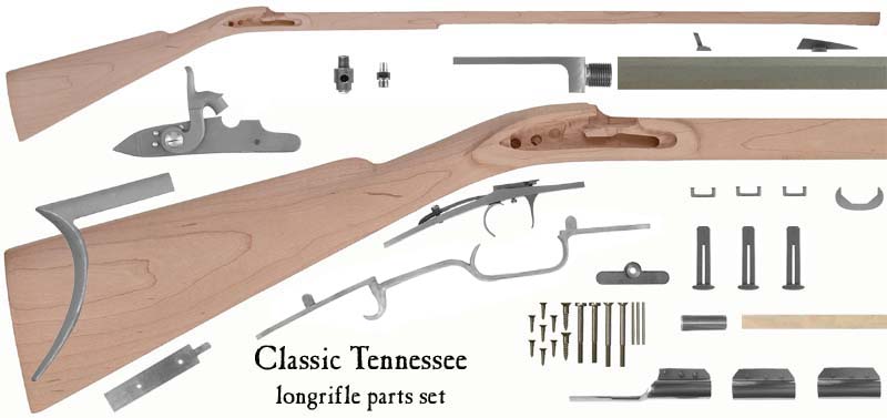 Build Track's Classic Tennessee longrifle kit, in traditional iron, or  brass, with 13/16 octagon barrel in .36, .40, or .45 caliber - Track of  the Wolf