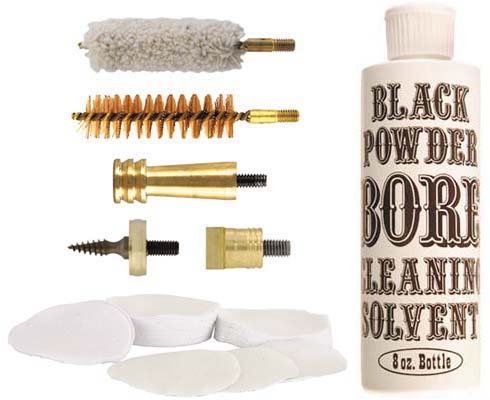 Black Powder Pistol Cleaning Kit 10/32 thread 31/32/36/44/45 cal 