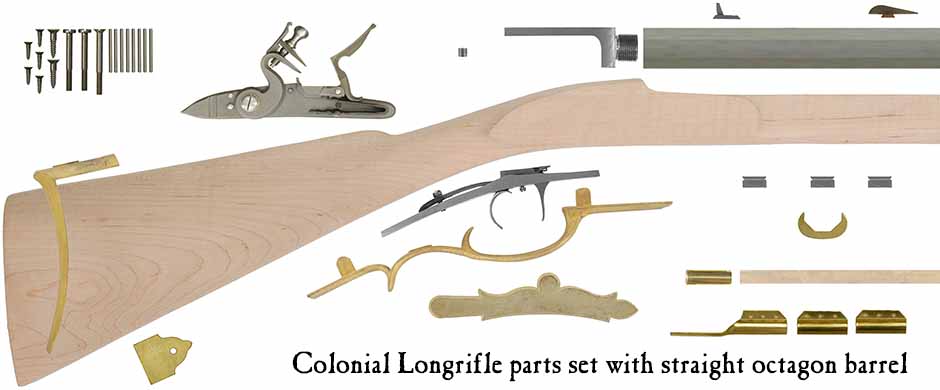 Build Track's Colonial Longrifle parts set, 
with 13/16", 7/8", or 15/16" straight octagon barrel