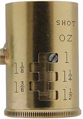 English Shot Dipper, adjustable brass cup, calibrated in ounces of