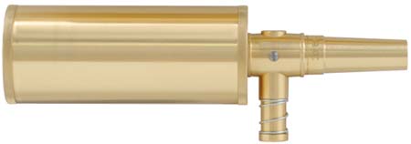 Cylindrical Brass Powder Flask, 2-3/4 length, 1-1/4 diameter accepts  10-1mm threaded spouts - Track of the Wolf