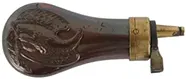 Used Powder Flask,
Colt Tiny Pocket Flask,
brass, with Eagle motif,
accepts 8-.75mm threads