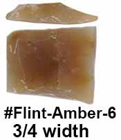 French amber gun flint, 3/4 x 7/8" for standard rifle, large Siler, L&R, most others. 2025 Note many of the current batch are a dark gray rather than amber color due to the vein of material being currently mined. We are temporarily limiting purchase of this item to twelve per order. We will manually edit your order if your order exceeds that amount.
