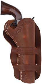 Cheyenne Double Loop Holster,
right hand , 5-1/2" barrel, brown leather,
fits Colt Single Action Army revolvers and others