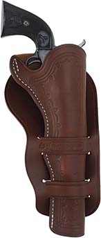 Cheyenne Double Loop Holster,
right hand , 7-1/2" barrel, brown leather,
fits Colt Single Action Army revolvers and others